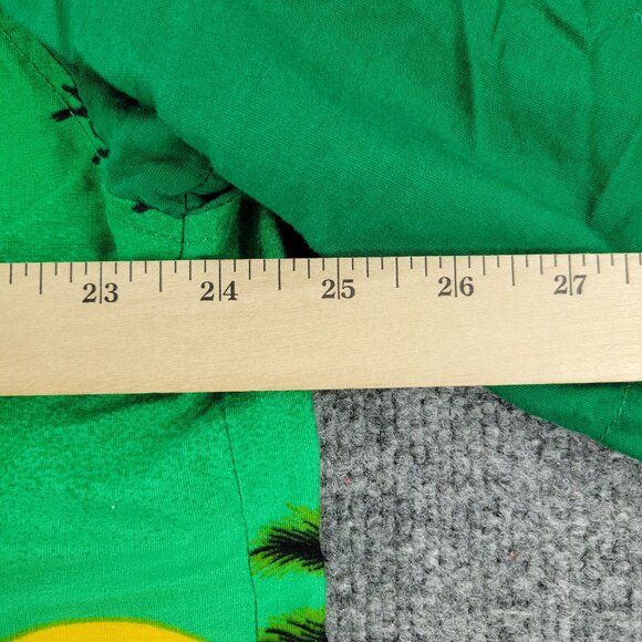 Caribbean Fashions Button Shirt Men 2XL Green AOP Graphic Short Sleeve Pocket - Picture 12 of 14